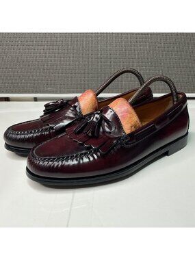 Cole Haan Burgundy Leather Tassel Loafers Men's Size 9 3E Wide